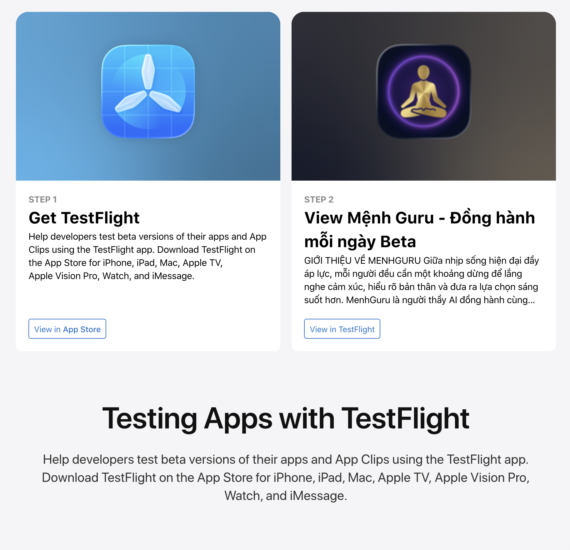 Trải nghiệm sớm phiên bản iOS của Mệnh Guru với TestFlight - Kiểm duyệt bởi Apple